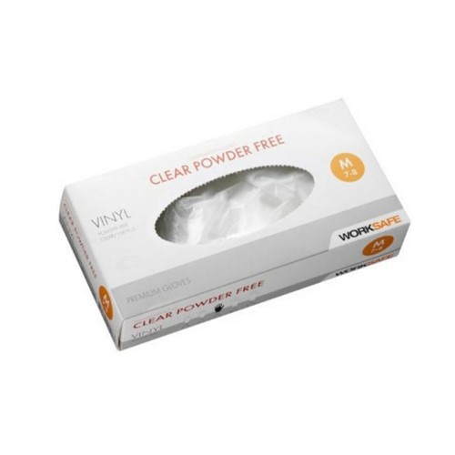 Vinylhandske puderfri Worksafe st S clear 100st/infp