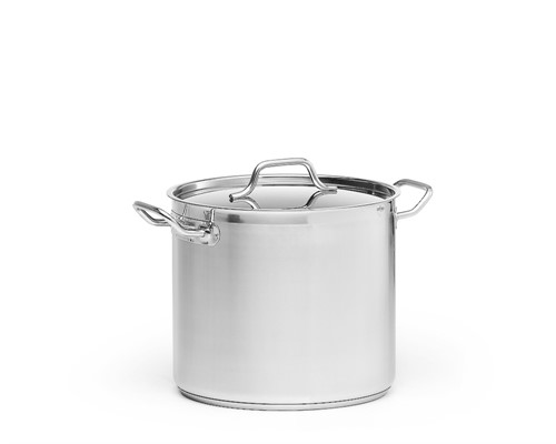 Kittel hög med lock 16 liter rostfri