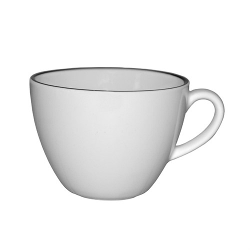 Kaffekopp Bistro 20cl vit m svart rand