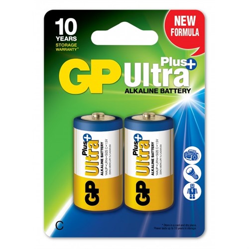 Batteri GP Ultra Plus Alkaline LR14 2-p