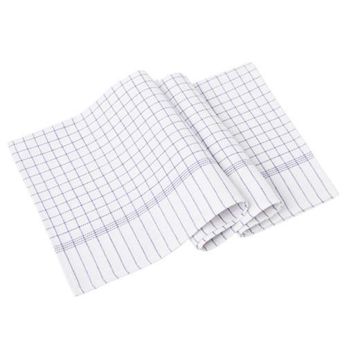 Kökshandduk bomull 50x70cm blå rutig 6st/fp