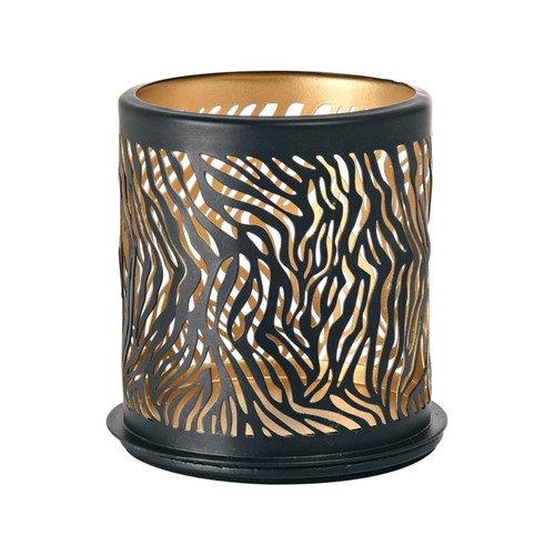 Ljushållare Safari Zebra metall höjd 7,5cm svart