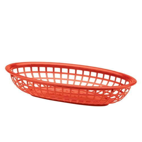 Serveringskorg PP oval 24x15cm röd