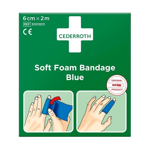 Plåster/bandage Soft Foam 6cmx2m blå 51011011