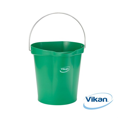 Hink metalldetekterbar Vikan 12 liter grön