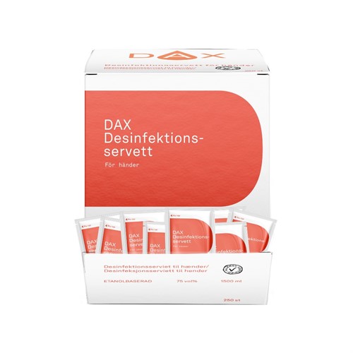 Desinfektionsservett Dax för händer 250st/fp
