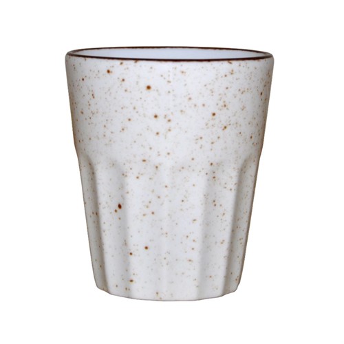 Mugg Hel utan öra räfflad 25cl ljus creme