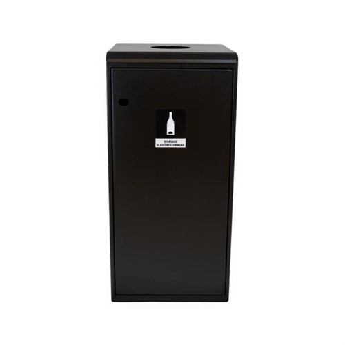 Sorteringskärl 125 lit lock med runt hål svart