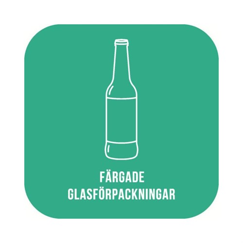 Dekal &quot;Färgad glasförpackning&quot; 21x21cm grön