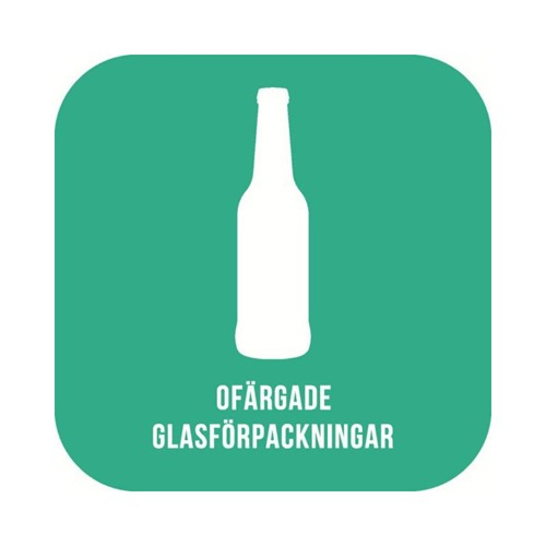 Dekal &quot;Ofärgad glasförpackning&quot; 21x21cm grön