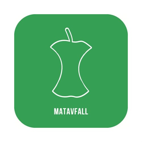 Dekal &quot;Matavfall&quot; 21x21cm grön