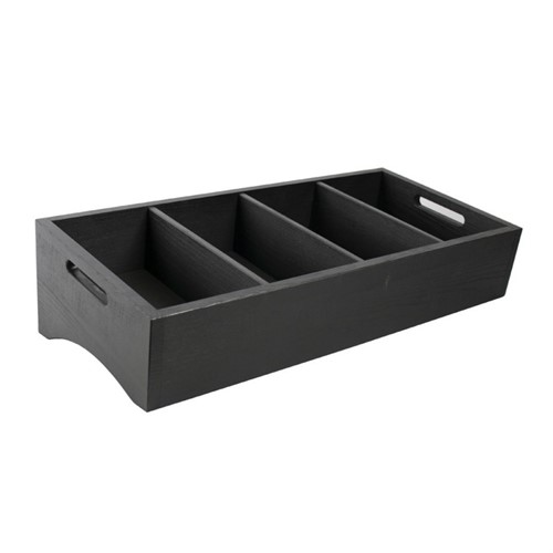 Besticklåda lutande 4-fack svart