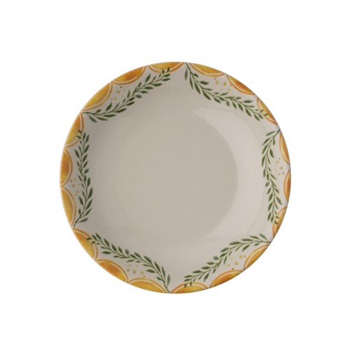 Tallrik djup Limoncello 20cm vit med mönster