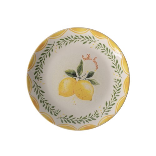 Tallrik flat Limoncello 20cm vit med mönster