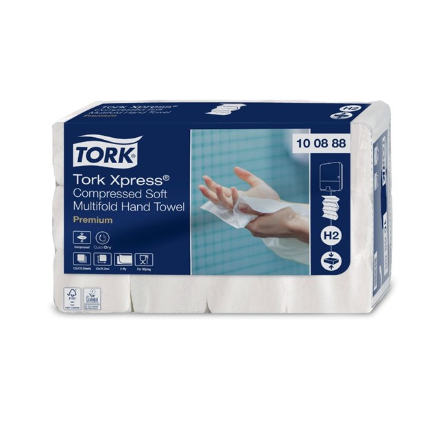 Handduk Tork Xpress Multifold H2 Komprimerad Mjuk 2040st/fp