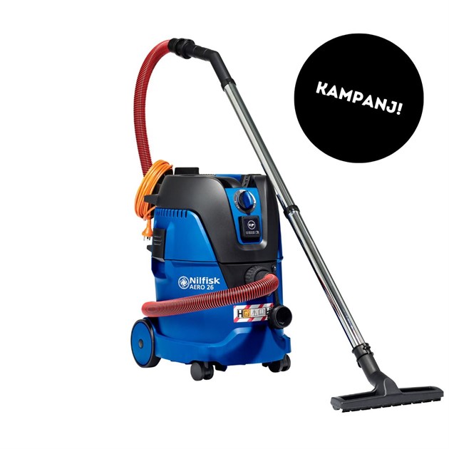 Våt- & torrdammsugare AERO Nilfisk 26-2H PC säkerhetsklassad