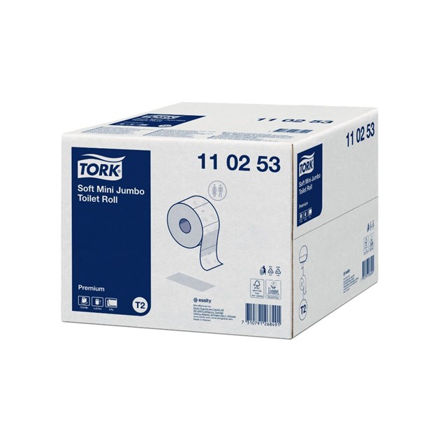 Toalettpapper Tork Mini Jumbo mjukt Premium T2 12rle/fp