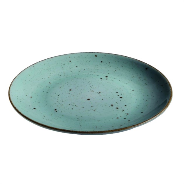 Tallrik flat Hotel 28cm Blocho handmålad turkos