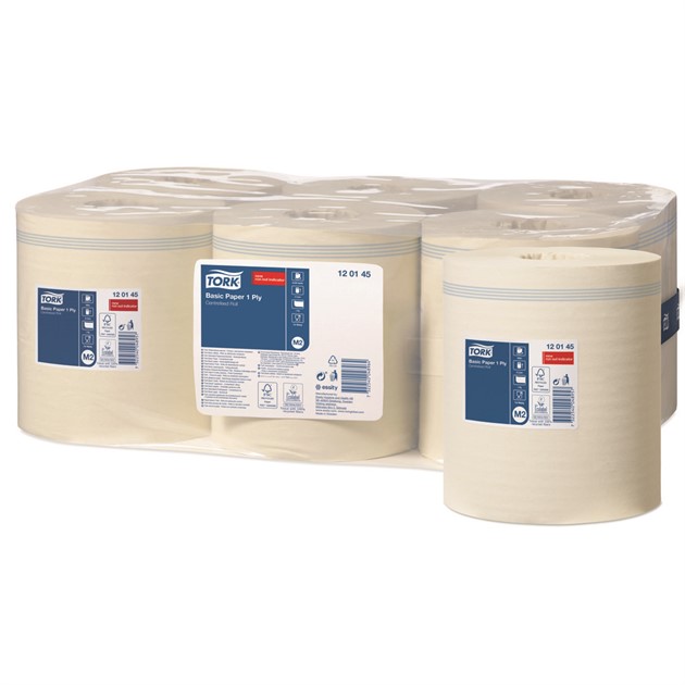 Avtorkningspapper Tork M2 centrummatad Basic vit 6rle/fp