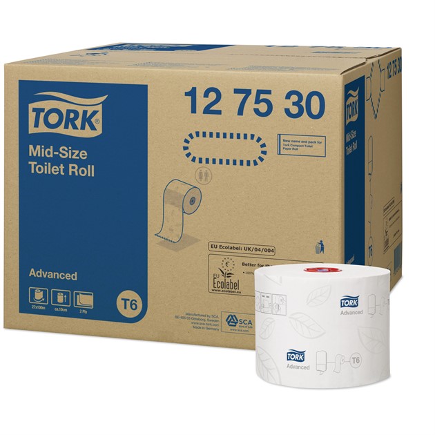 Toalettpapper Tork Mid-size T6 Advance 27rle/fp
