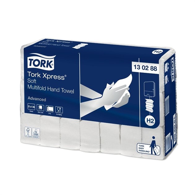 Handduk Tork Xpress Mjuk H2 Advanced 2856st/fp