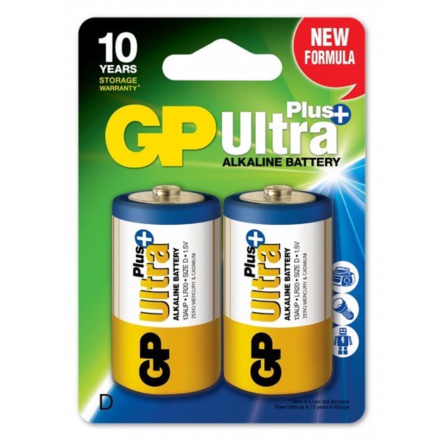 Batteri GP Ultra Plus Alkaline LR20 2-p