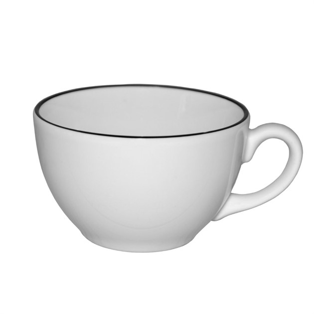 Kaffekopp Nana 25cl vit m svart rand