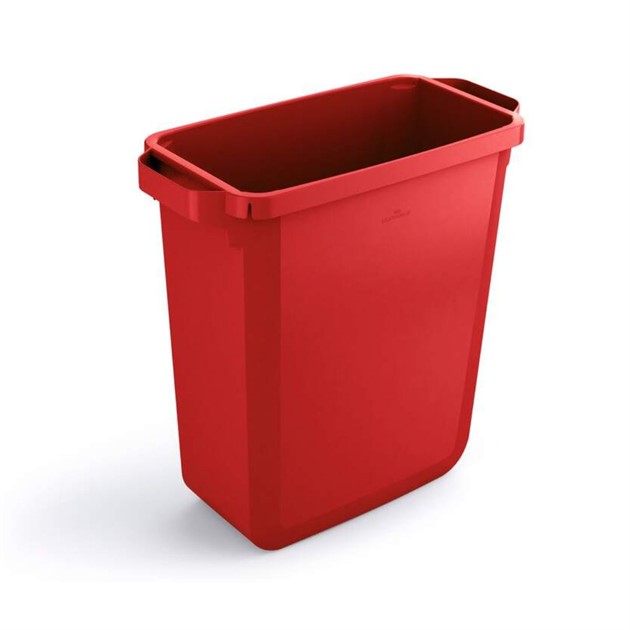 Soptunna rektangulär 60 liter Durabin röd