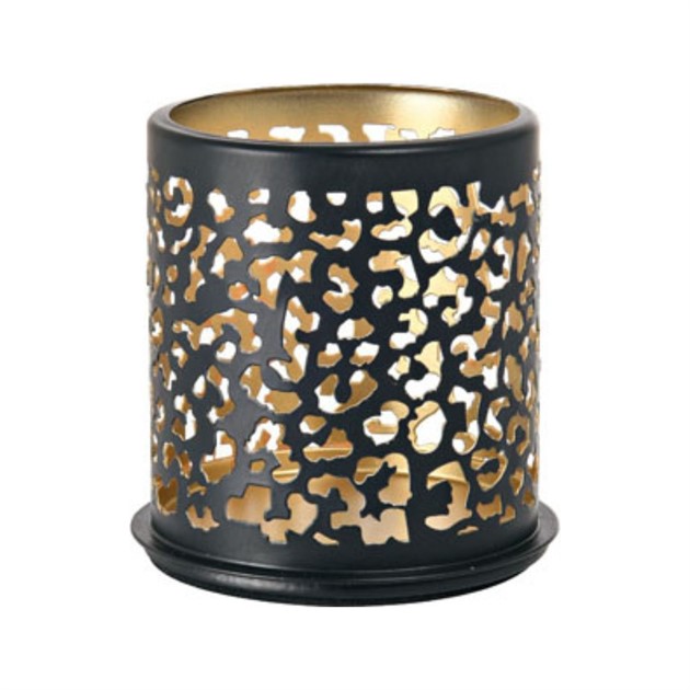 Ljushållare Safari Leopard metall höjd 7,5cm svart