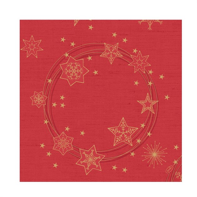 Julservett Dunilin 40x40cm Star Shine Duni röd 5x45st/fp
