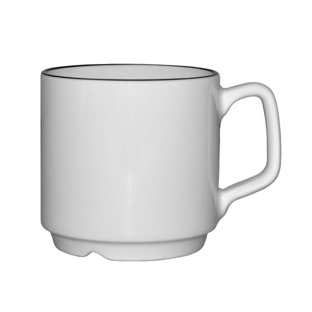 Mugg Robert 25cl vit med svart rand