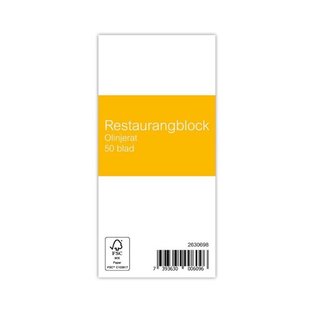 Restaurangblock olinjerat 50 blad/st