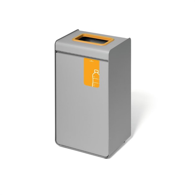 Sorteringskärl 55 lit Durasort "Plastförpackningar" grå/gul
