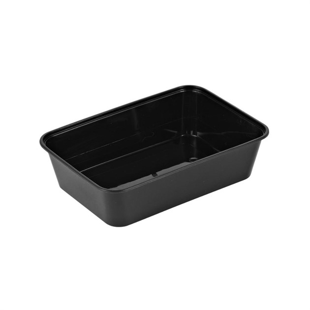 Microform rekt 650ml svart 500st/fp