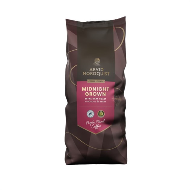 Kaffe hela bönor Midnight Grown Extra Mörkrost 1000g 6st/fp