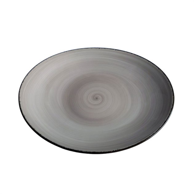 Tallrik oval Rita 30,5cm handmålad beige