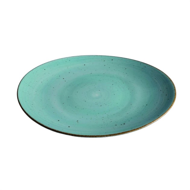 Tallrik oval Rita 30,5cm handmålad turkos