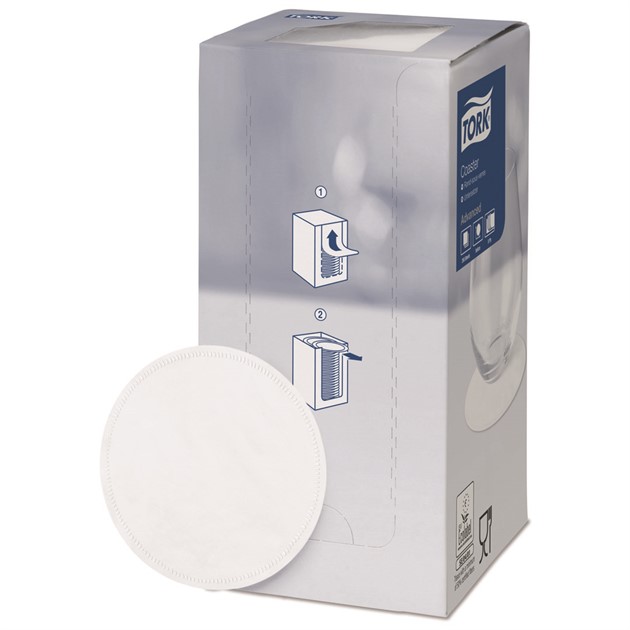 Glasunderlägg Tork vit 9x9cm 3000st/fp