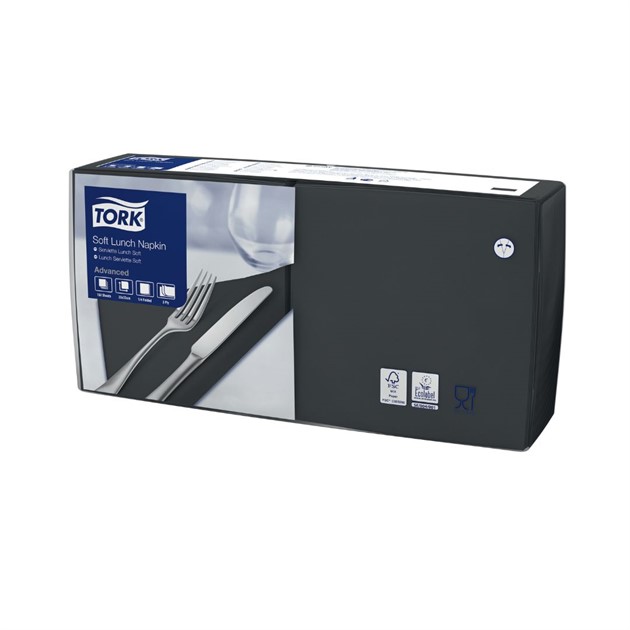 Servett 33cm 3-lag Tork svart 1500st/fp
