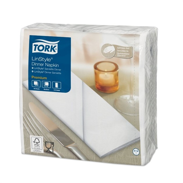 Servett LinStyle® Tork 1/8-vikt 39x39cm vit 600st/fp