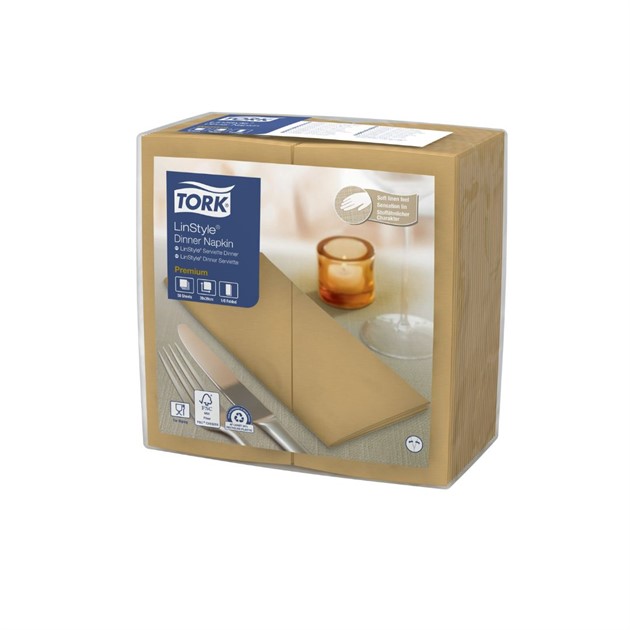 Servett LinStyle® Tork 1/8-vikt 39x39cm beige 600st/fp