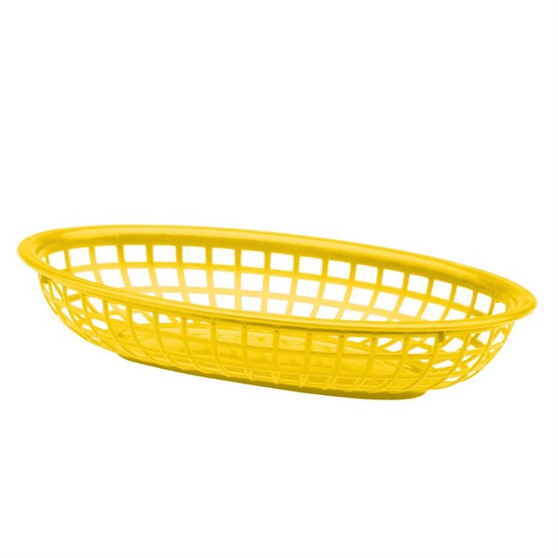 Serveringskorg PP oval 24x15cm gul