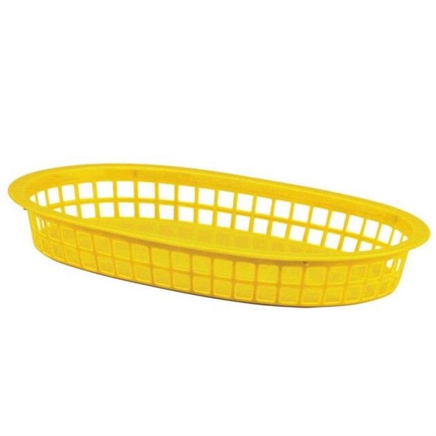 Serveringskorg PP oval 28x18cm gul