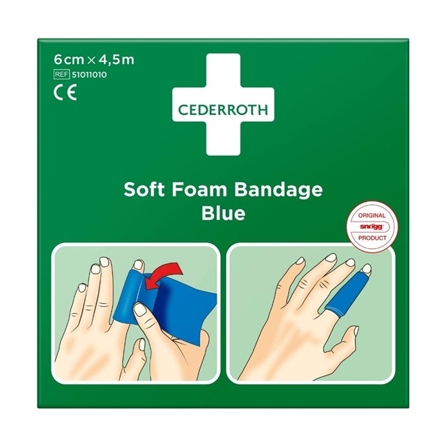 Plåster/bandage Soft Foam 6cmx4,5m blå