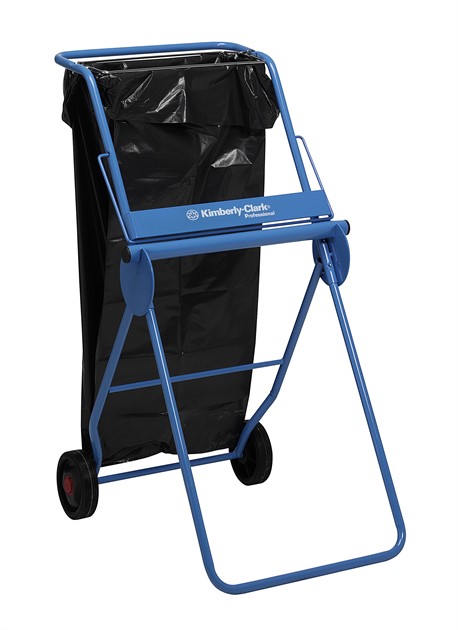 Dispenser golv KCP med hjul för torkdukar stor rulle blå