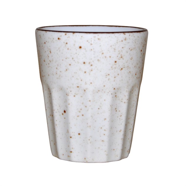 Mugg Hel utan öra räfflad 25cl ljus creme