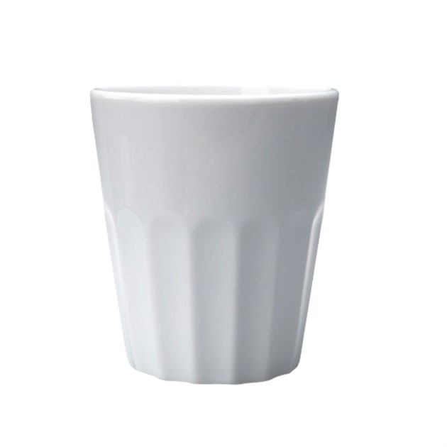 Mugg utan öra räfflad 25cl vit
