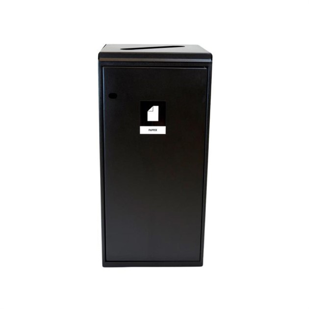 Sorteringskärl 125 lit lock med rektangulärt hål svart