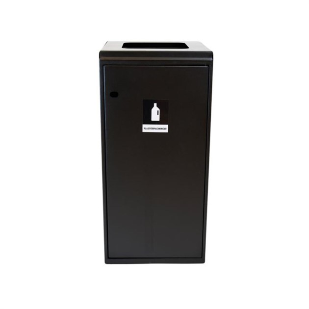 Sorteringskärl 125 lit lock med kvadratiskt hål svart