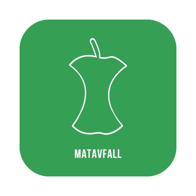 Dekal "Matavfall" 21x21cm grön